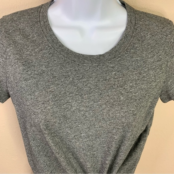 XS Madewell Grey Heather Short Sleeve Cropped T Shirt Extra Small 0 2 Stretch - Picture 3 of 8
